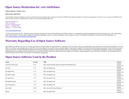 Open Source Declaration For: Extr-Airdefense Warranty