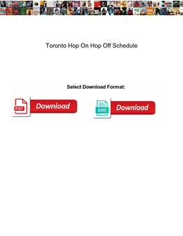 Toronto Hop on Hop Off Schedule