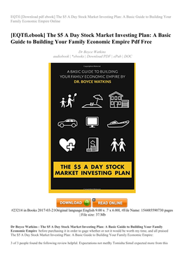 The $5 a Day Stock Market Investing Plan: a Basic Guide to Building Your Family Economic Empire Online