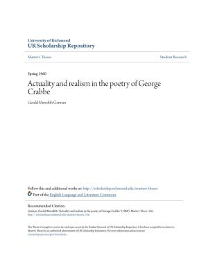 Actuality and Realism in the Poetry of George Crabbe Gerald Meredith Garman