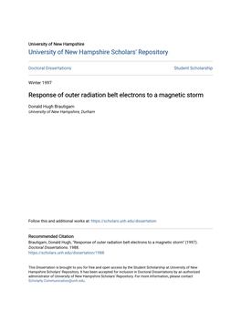 Response of Outer Radiation Belt Electrons to a Magnetic Storm
