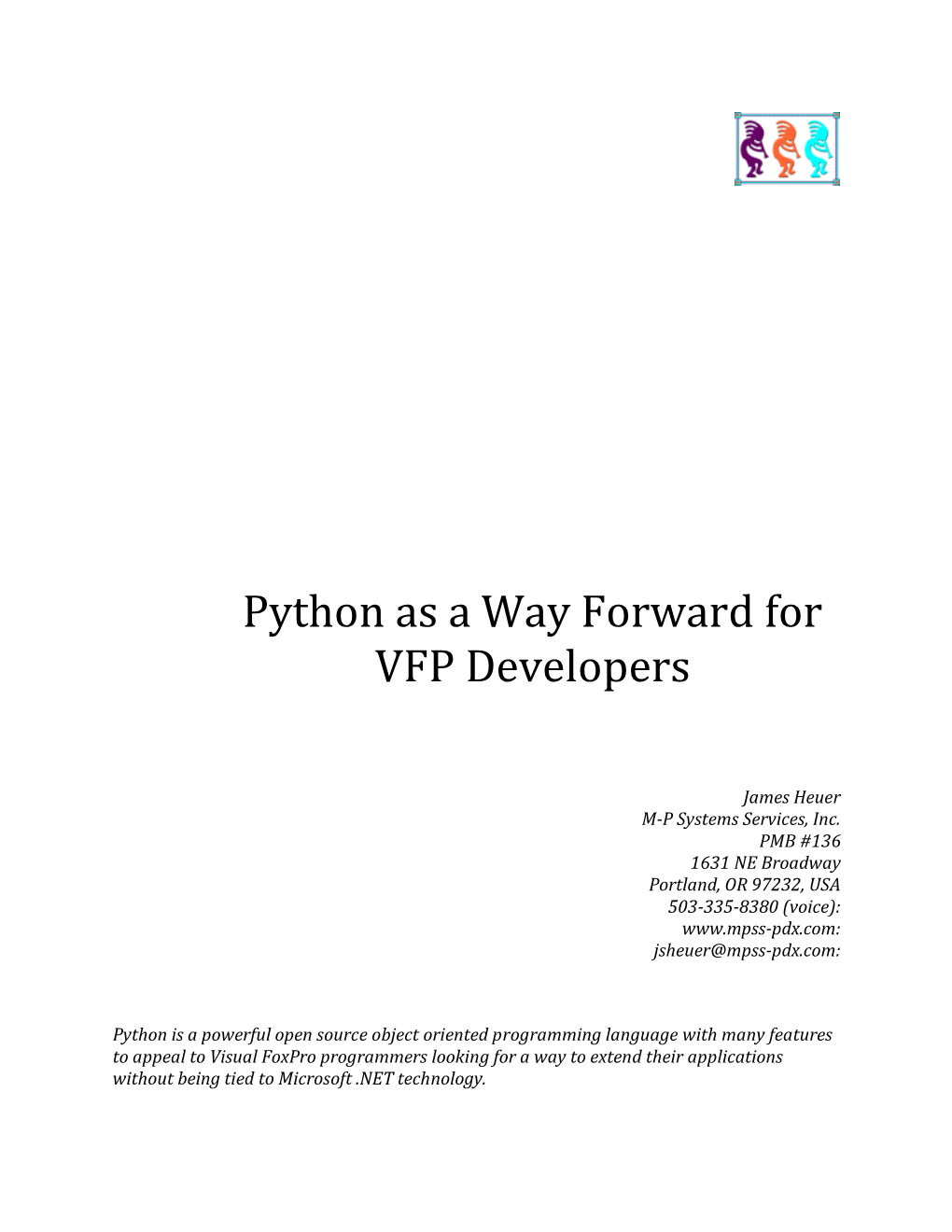 Python As a Way Forward for VFP Developers