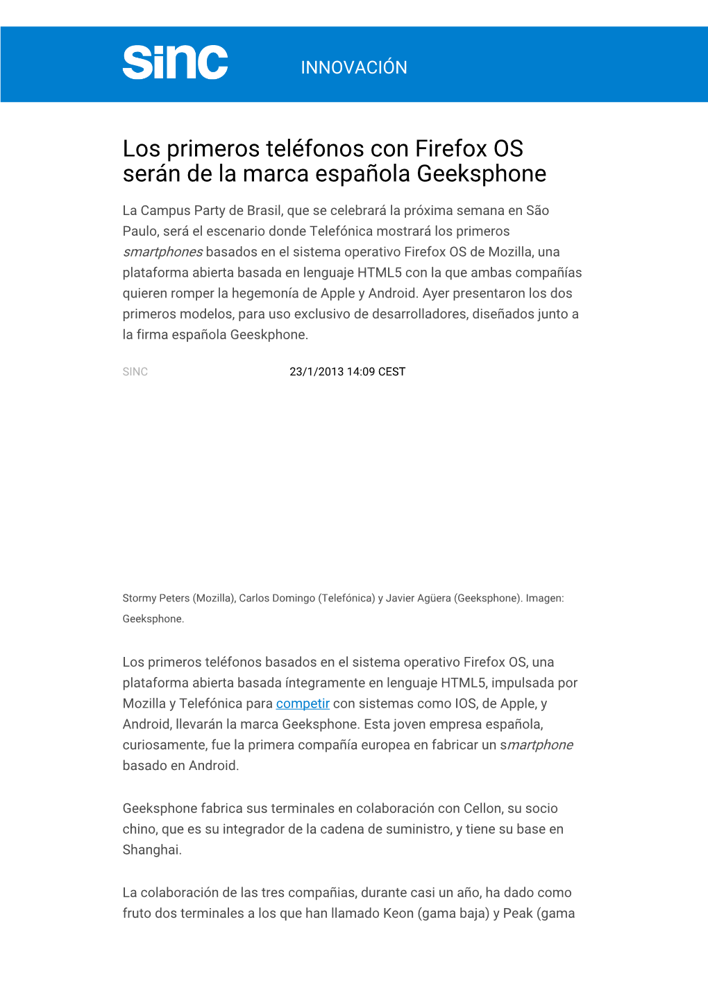 Los Primeros Teléfonos Con Firefox OS Serán De La Marca Española Geeksphone