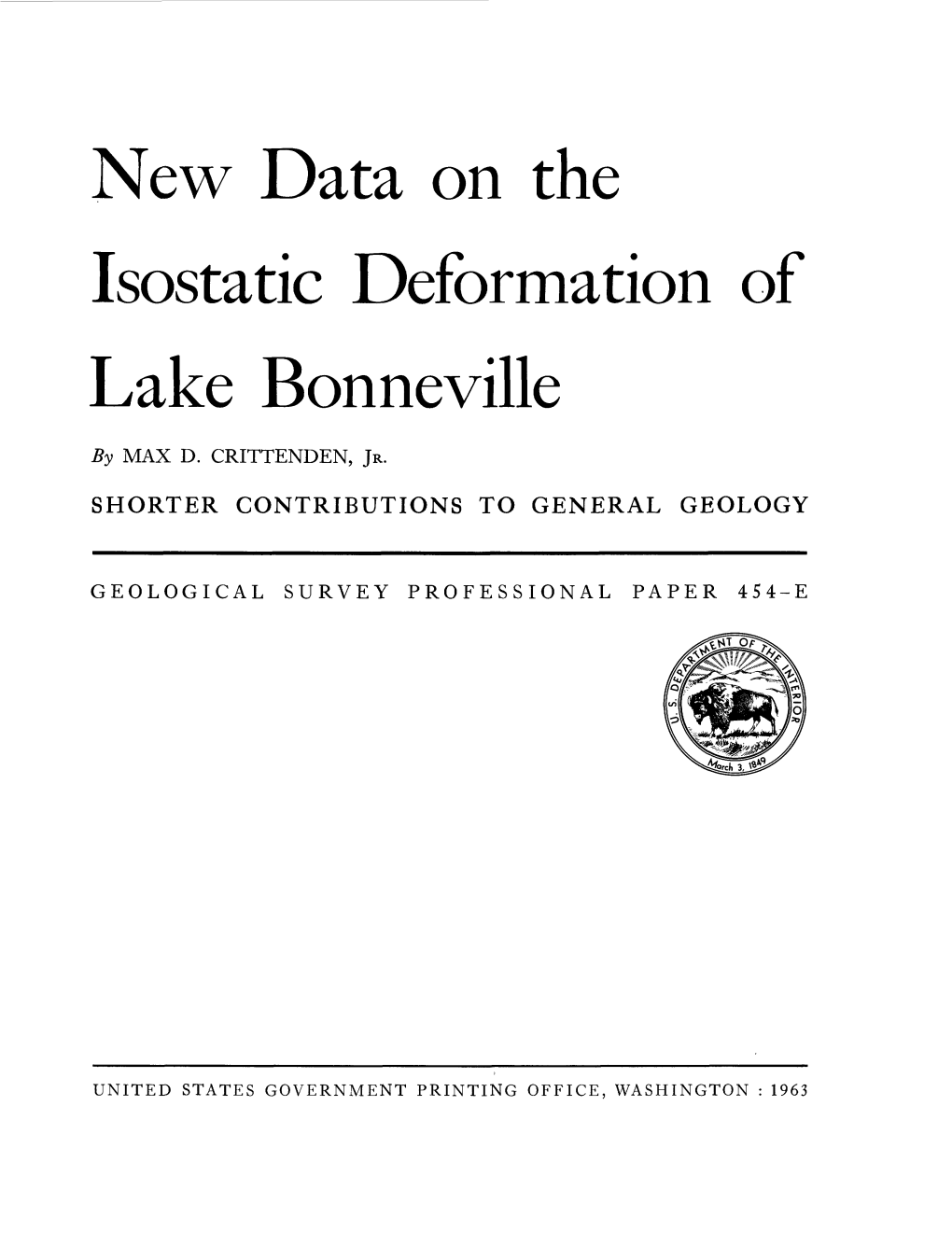 New Data on the Isostatic Deformation of Lake Bonneville