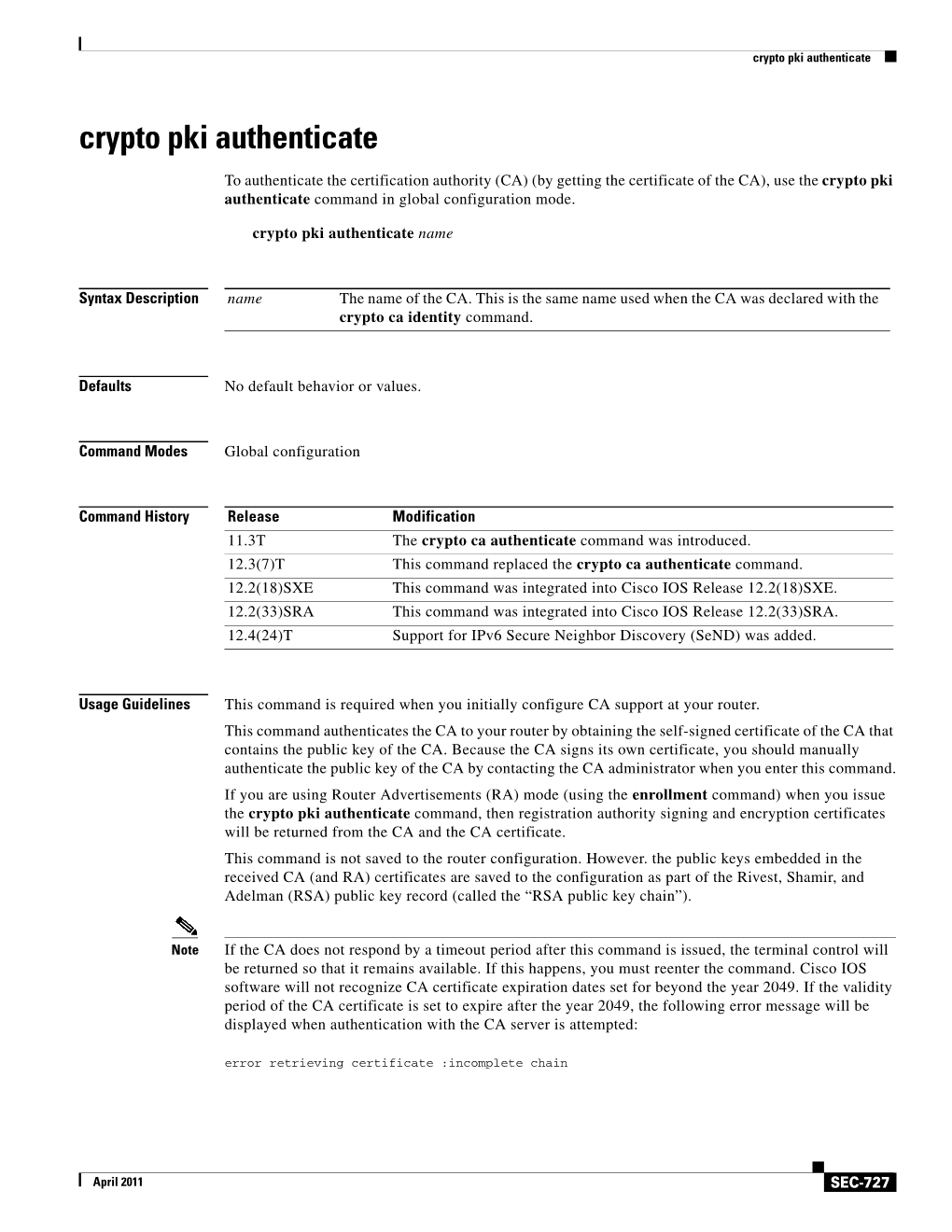 Crypto Pki Authenticate Crypto Pki Authenticate