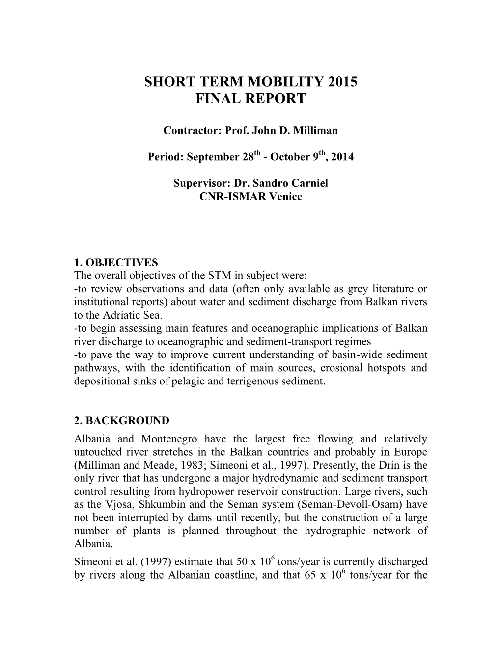Short Term Mobility 2015 Final Report