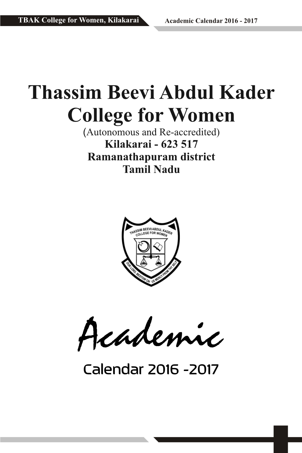 Academic Calendar 16-17