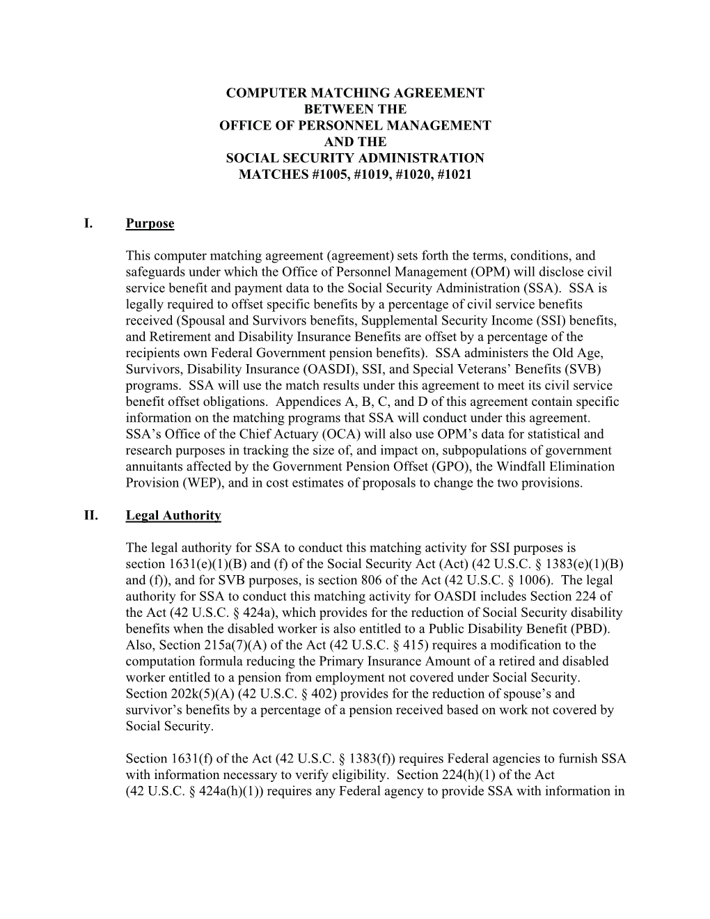 Consolidated Computer Matching Agreement