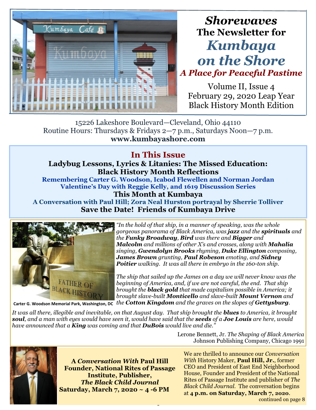 Shorewaves the Newsletter for Kumbaya on the Shore a Place for Peaceful Pastime