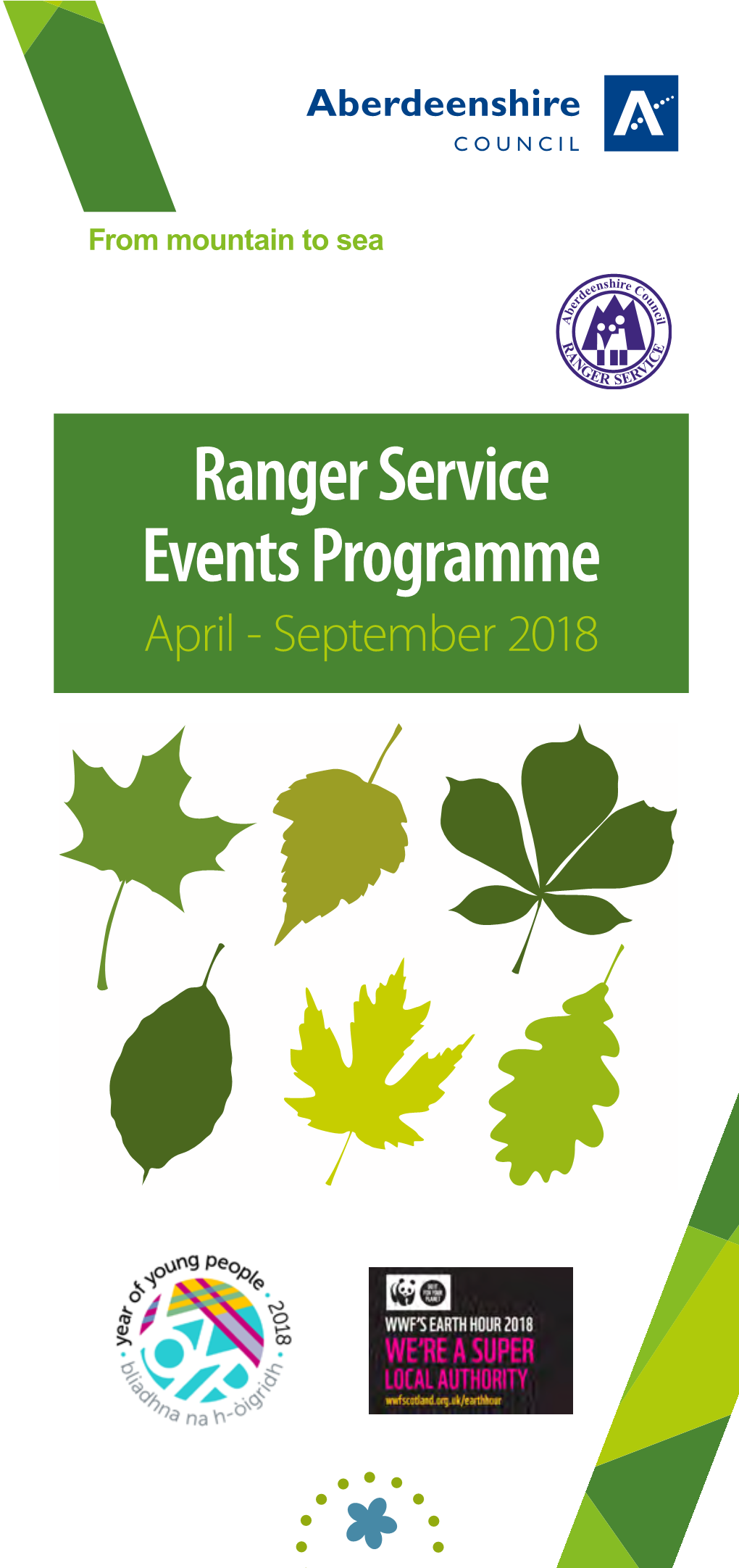 Ranger Service Events Programme April - September 2018 Welcome to the Aberdeenshire Council Ranger Service Programme of Events for April to September