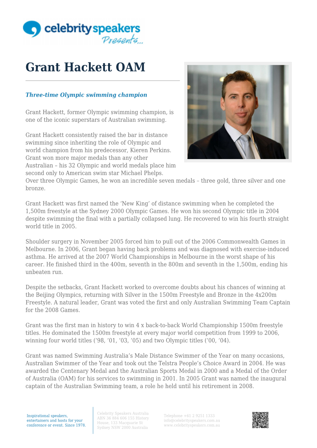 Grant Hackett OAM