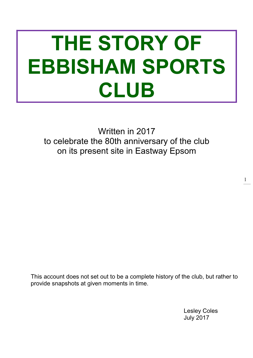 Ebbisham Sports Club