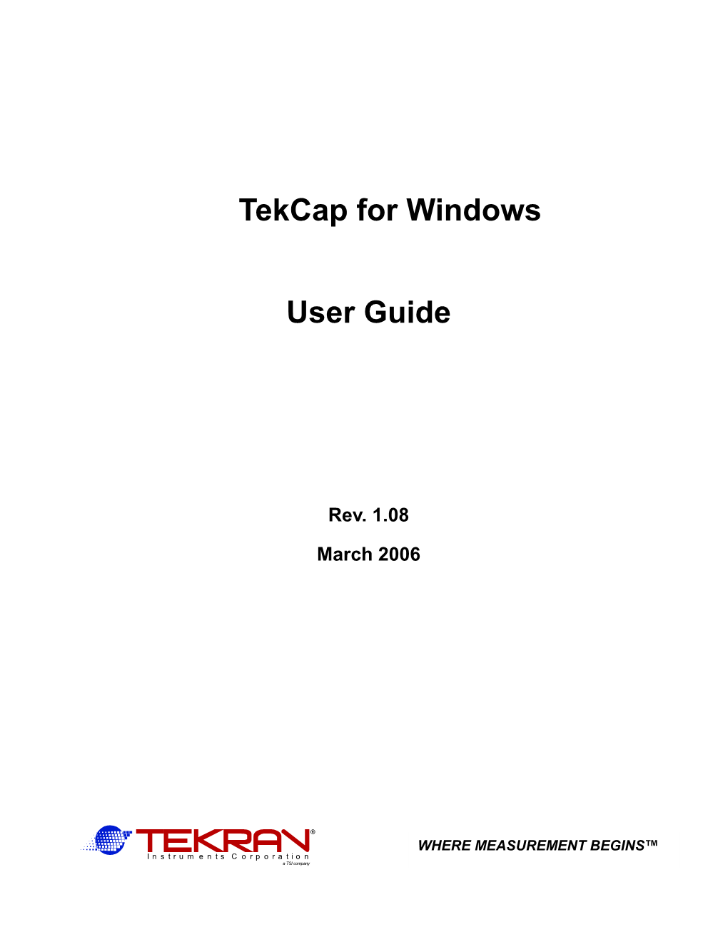 Tekcap Users Manual Rev 1.08