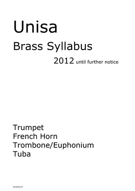 Brass Syllabus