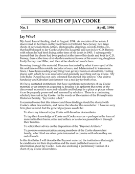 IN SEARCH of JAY COOKE No
