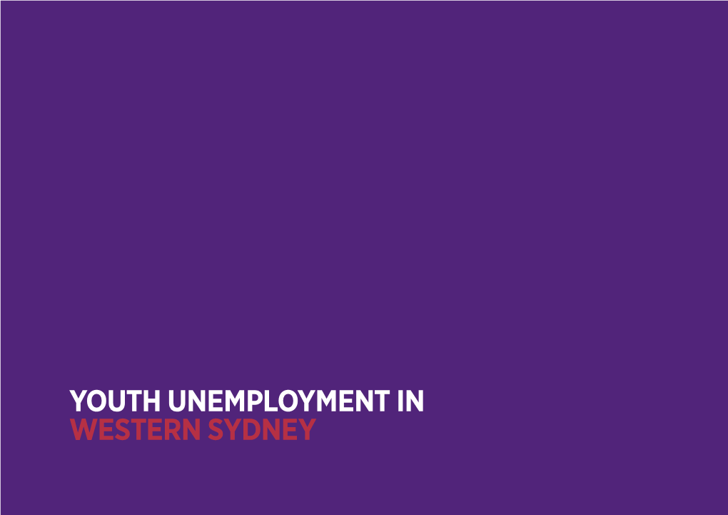 Youth Unemployment in Western Sydney 2