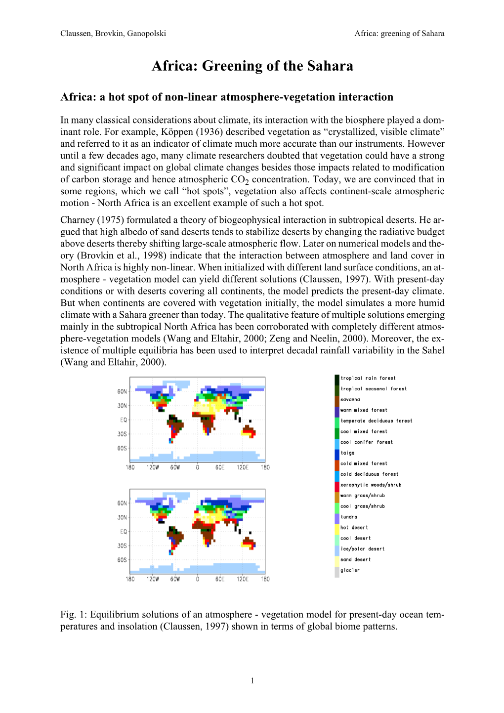 Africa: Greening of the Sahara