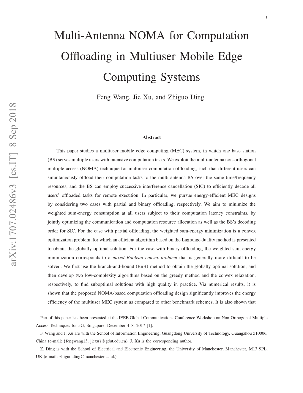 Multi-Antenna NOMA for Computation Offloading in Multiuser Mobile Edge