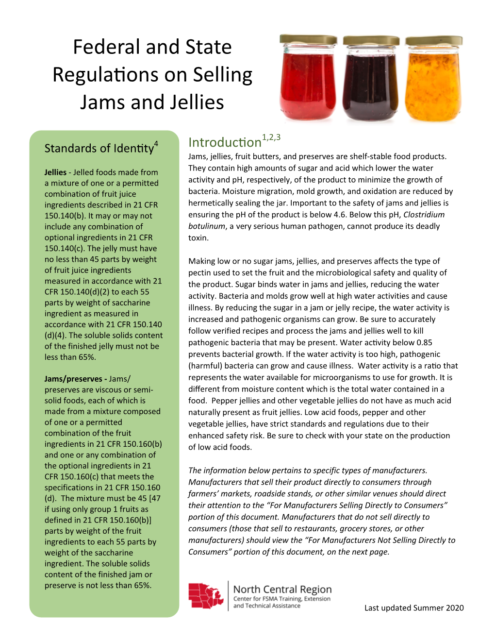 Federal and State Regulations on Selling Jams and Jellies