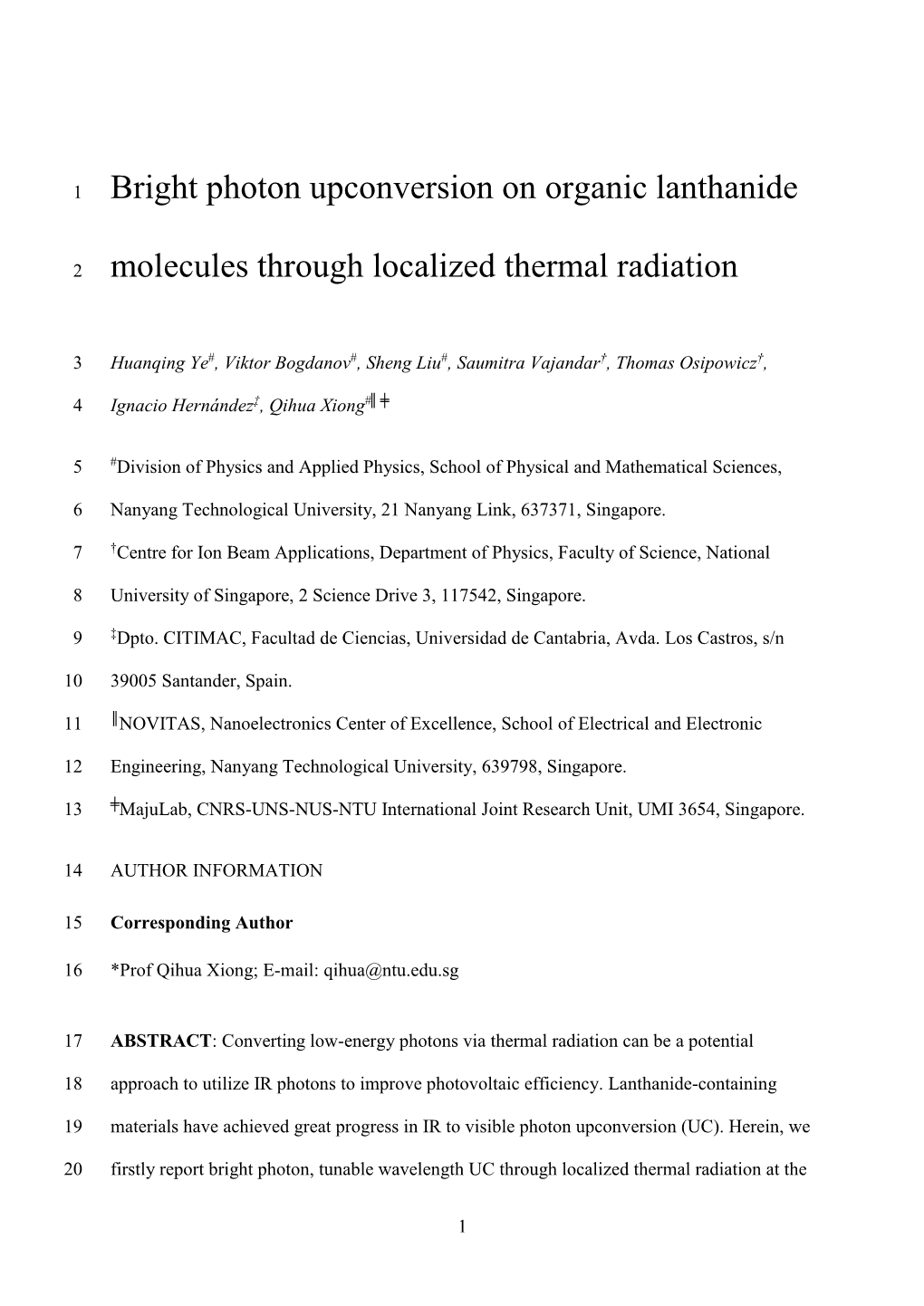 Bright Photon Upconversion on Organic Lanthanide.Pdf