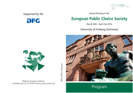 European Public Choice Society Program
