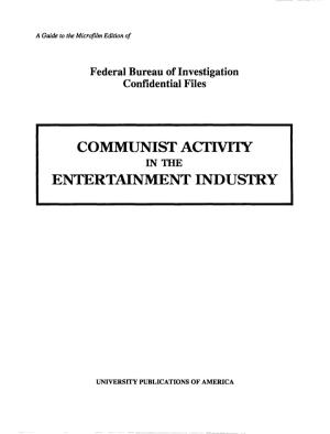 Communist Activity Entertainment Industry