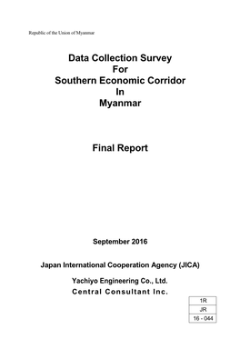 Data Collection Survey for Southern Economic Corridor in Myanmar