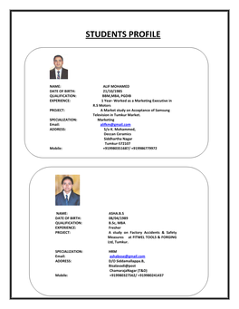 Students Profile