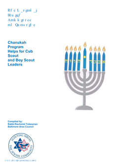 The National Jewish Committee on Scouting Chanukah Program Helps