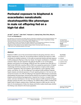 Perinatal Exposure to Bisphenol a Exacerbates Nonalcoholic Steatohepatitis-Like Phenotype in Male Rat Offspring Fed on a High-Fat Diet