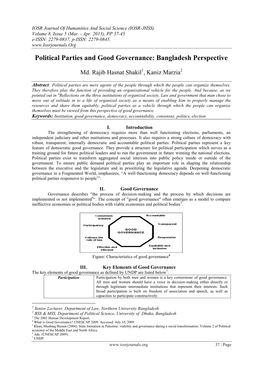 Political Parties and Good Governance: Bangladesh Perspective