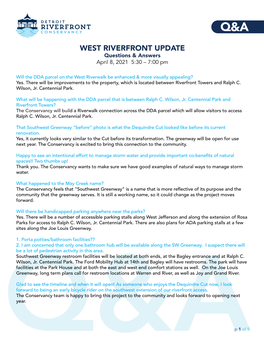 313C West Riverfront Update 4 Apr 2021 Q&A's 3.Indd