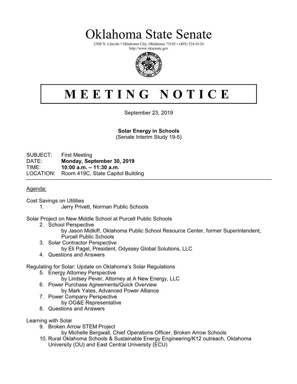 Meeting Notice