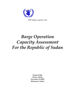 Barge Operation Capacity Assessment for the Republic of Sudan