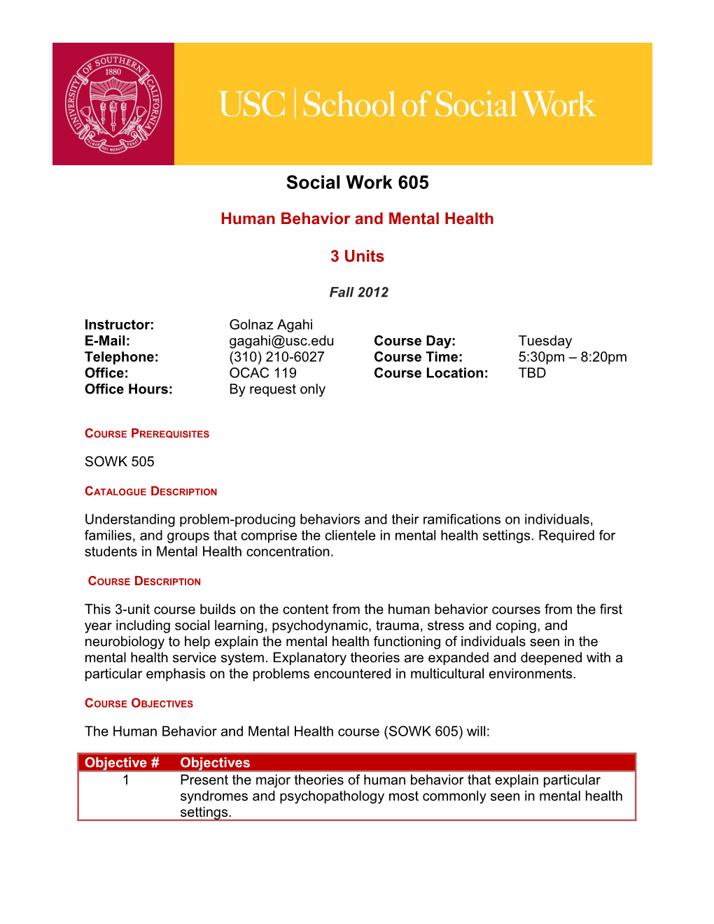 School of Social Work Syllabus Template Guide s11