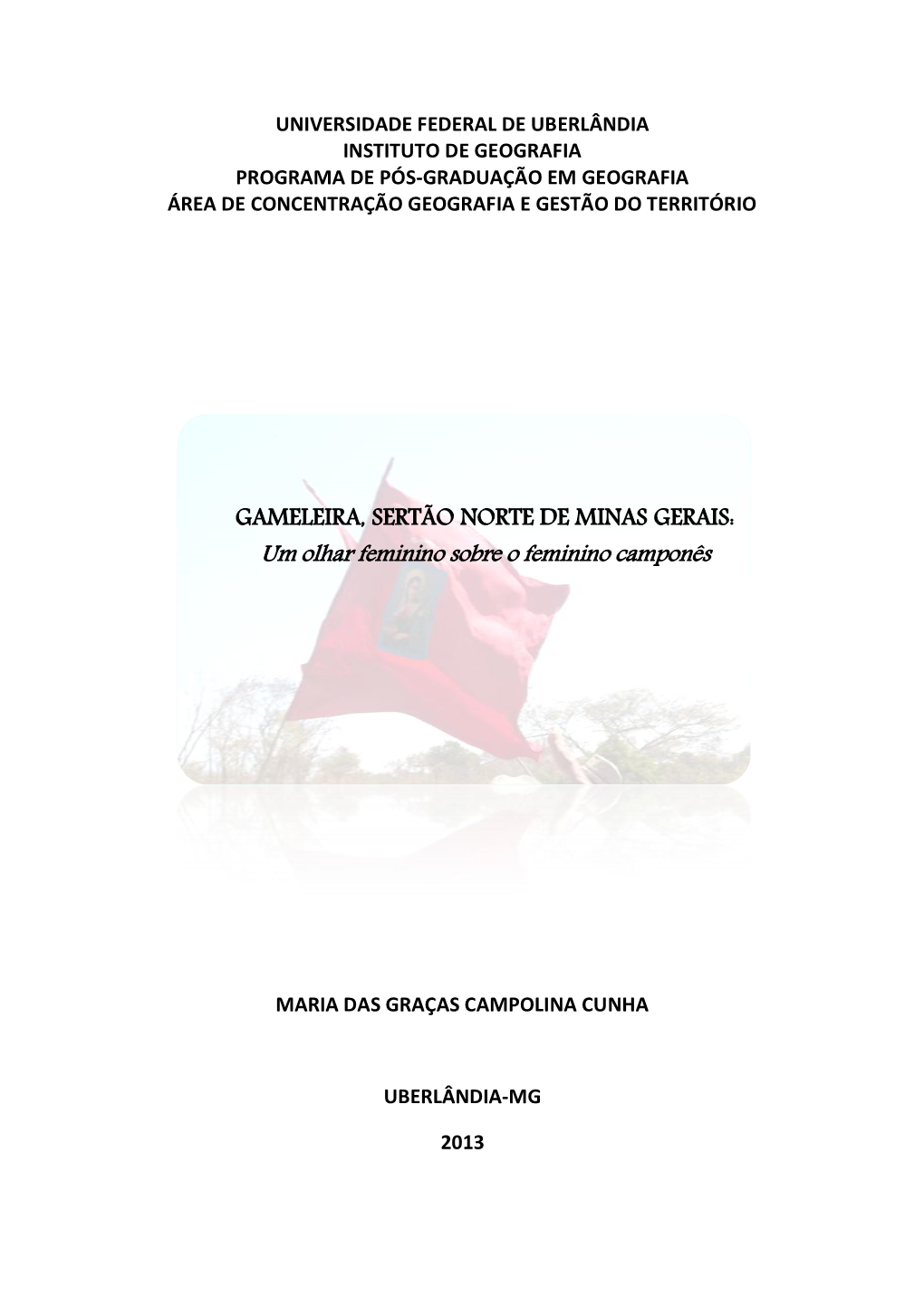 GAMELEIRA, SERTÃO NORTE DE MINAS GERAIS: Um Olhar Feminino Sobre O Feminino Camponês