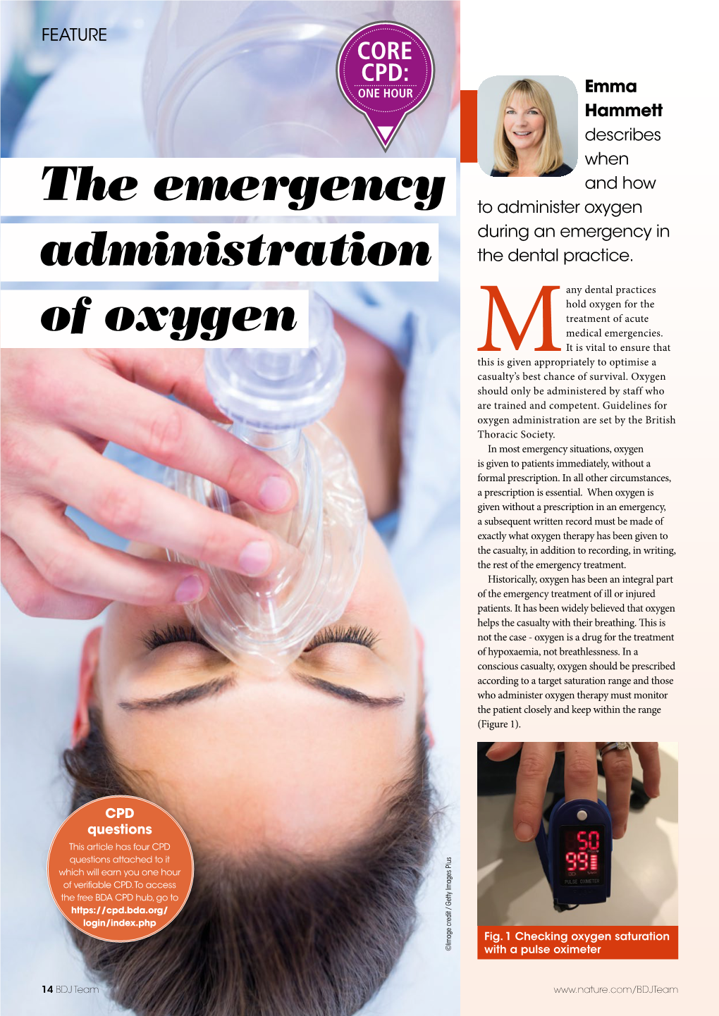 The Emergency Administration of Oxygen