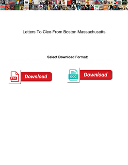 Letters to Cleo from Boston Massachusetts
