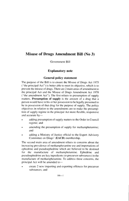 Misuse of Drugs Amendment Bill (No 3)