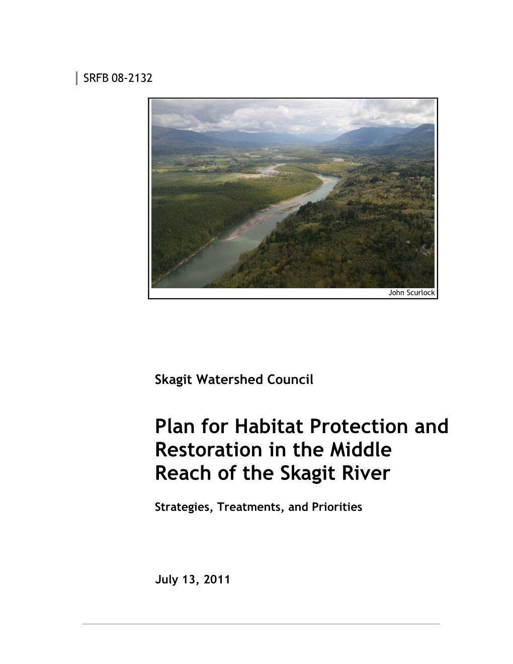 Plan for Habitat Protection and Restoration in the Middle Reach of the Skagit River
