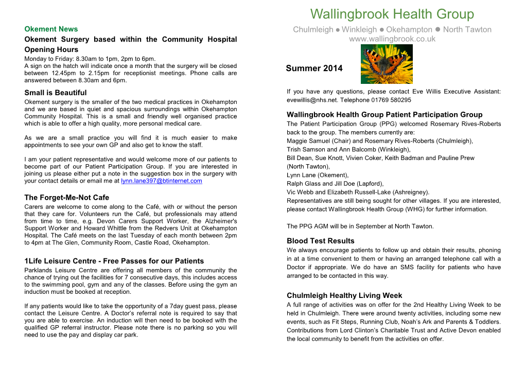 Summer 2014 Newsletter