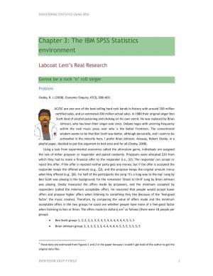 Chapter 3: the IBM SPSS Statistics Environment