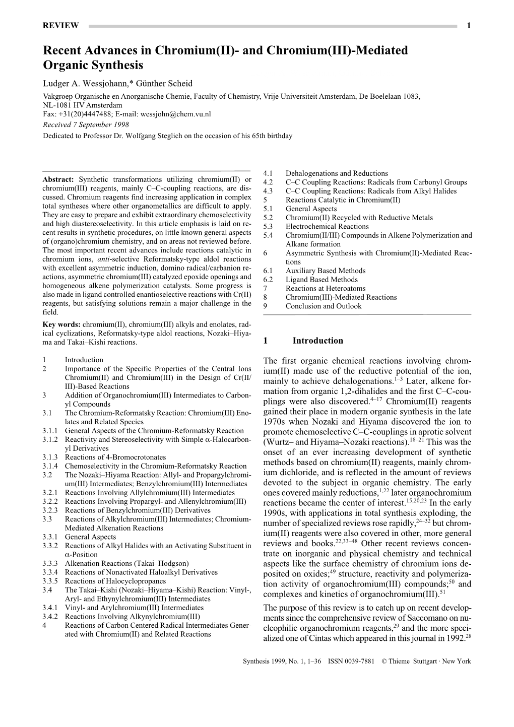 And Chromium(III)-Mediated Organic Synthesis Ludger A