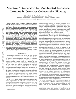 Attentive Autoencoders for Multifaceted Preference Learning in One-Class Collaborative Filtering