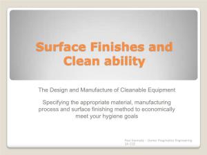 Surface Finishes and Clean Ability