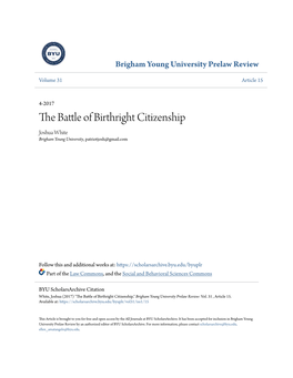 The Battle of Birthright Citizenship