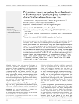 Polyphasic Evidence Supporting the Reclassification of Bradyrhizobium Japonicum Group Ia Strains As Bradyrhizobium Diazoefficiens Sp