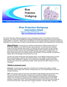 Vallecito Creek and Pine River Information Sheet