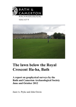 The Lawn Below the Royal Crescent Ha-Ha, Bath