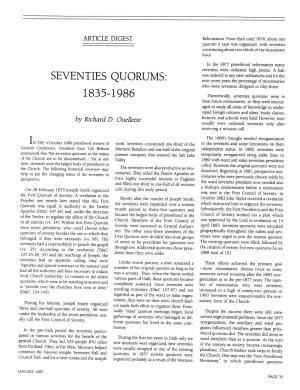 Seventies Quorums" 1835-1986